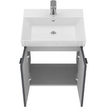 Тумба Devit Flow 484050A 50 см з умивальником та ручками, антрацит матовий, фото №5