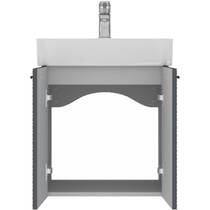 Тумба Devit Flow 484050A 50 см з умивальником та ручками, антрацит матовий, фото №4