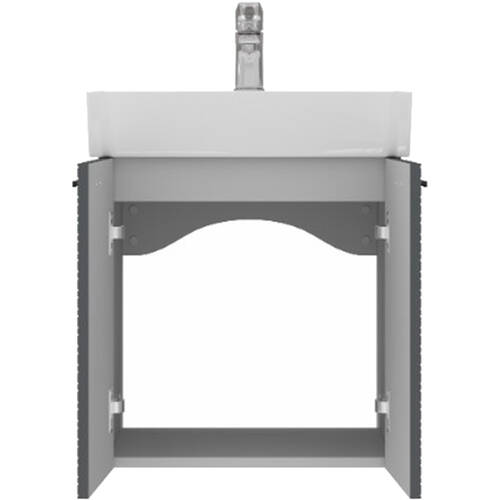 Тумба Devit Flow 484050A 50 см с умывальником и ручками, антрацит матовый, фото 4