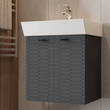 Тумба Devit Flow 484050A 50 см с умывальником и ручками, антрацит матовый, фото 1