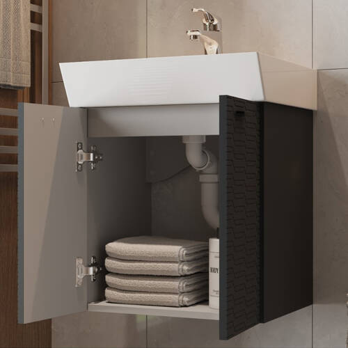 Тумба Devit Flow 484050A 50 см с умывальником и ручками, антрацит матовый, фото 9