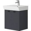 Тумба Devit Flow 484050A 50 см с умывальником и ручками, антрацит матовый, фото 2