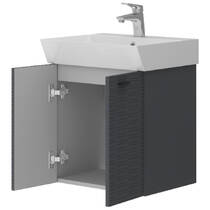 Тумба Devit Flow 484050A 50 см з умивальником та ручками, антрацит матовий, фото №3
