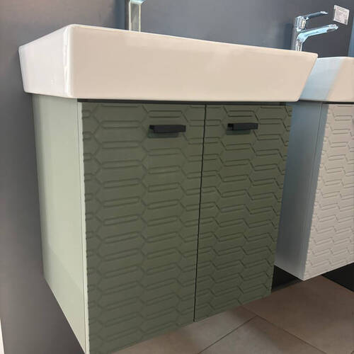 Тумба Devit Flow 484050E 50 см з умивальником та ручками, смарагдовий матовий, фото 9