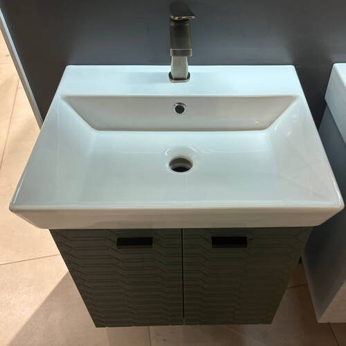 Тумба Devit Flow 484050E 50 см з умивальником та ручками, смарагдовий матовий, фото 12