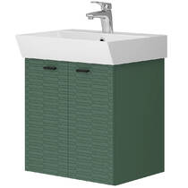 Тумба Devit Flow 484050E 50 см з умивальником та ручками, смарагдовий матовий, фото №2