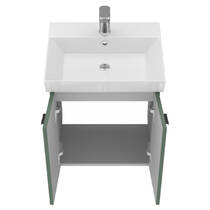 Тумба Devit Flow 484050E 50 см з умивальником та ручками, смарагдовий матовий, фото №5