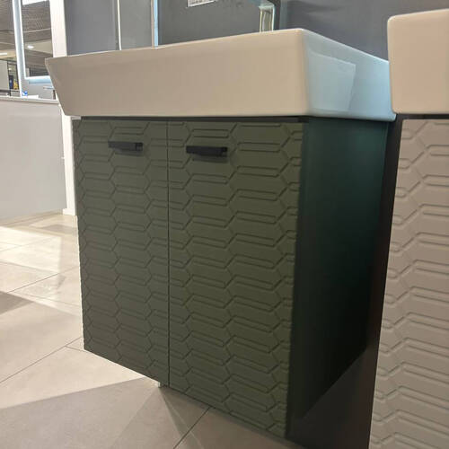 Тумба Devit Flow 484050E 50 см з умивальником та ручками, смарагдовий матовий, фото 10