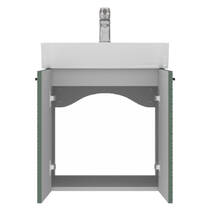 Тумба Devit Flow 484050E 50 см з умивальником та ручками, смарагдовий матовий, фото №4