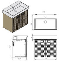 Тумба Devit Flow 484060W 60 см з умивальником та ручками, білий матовий, фото №6