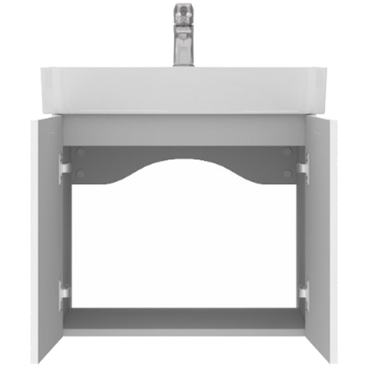 484060W Flow Тумба 60 з умивальником та ручками, білий матовий (1 сорт)