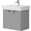 Тумба Devit Flow 484060G 60 см з умивальником та ручками, сірий матовий, фото 2