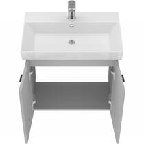 Тумба Devit Flow 484060G 60 см з умивальником та ручками, сірий матовий, фото №5