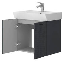 Тумба Devit Flow 484060A 60 см з умивальником та ручками, антрацит матовий, фото №3