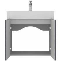 Тумба Devit Flow 484060A 60 см з умивальником та ручками, антрацит матовий, фото №4