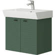 Тумба Devit Flow 484060E 60 см с умывальником и ручками, изумрудный матовый, фото 2