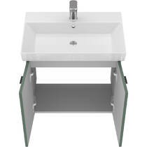 Тумба Devit Flow 484060E 60 см з умивальником та ручками, смарагдовий матовий, фото №5