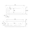 Ванна акрилова Radaway MIA Eco WA1-55-180x075, 180x75 + ніжки, білий глянець, фото 3