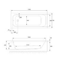 Ванна акрилова Radaway MIA Eco WA1-55-180x075, 180x75 + ніжки, білий глянець, фото №3