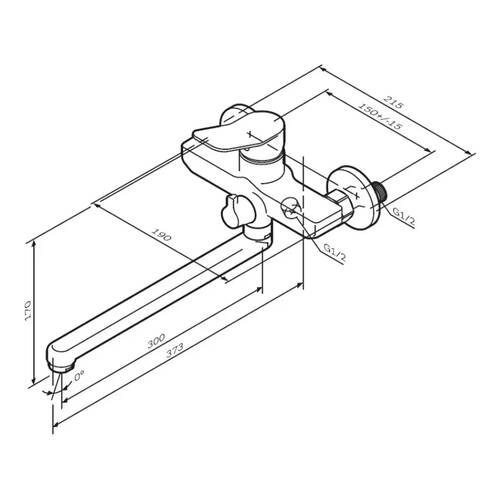 Смеситель для ванны AM PM X-Joy S F85A90000 хром, фото 3