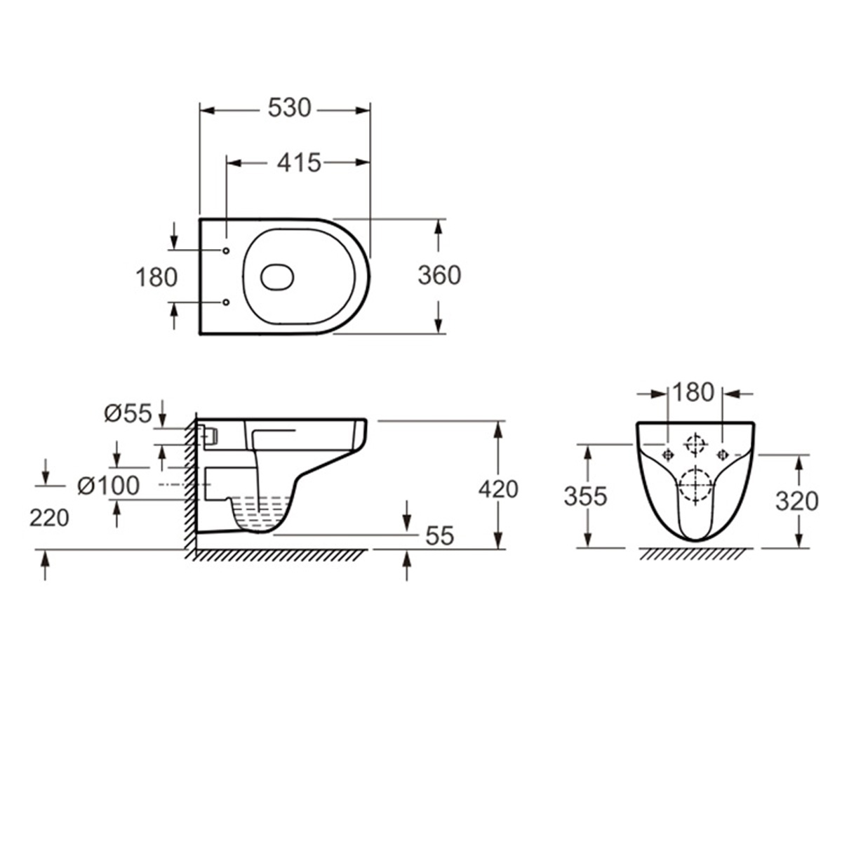 3810825 Simple Підвісний безобідковий унітаз з кришкою soft-close, Vortex Flush, білий глянець (1 сорт)