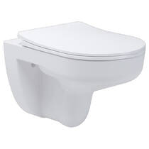 Унітаз підвісний Devit Simple 3810825 безобідковий з кришкою soft-close, Vortex Flush, білий глянець, фото №2