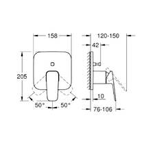 Змішувач прихованого монтажу для ванни/душу Grohe Cubeo 1017782430 чорний матовий, фото №2