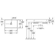Раковина Villeroy & Boch Collaro 56 см на стільницю, білий матовий, фото №3