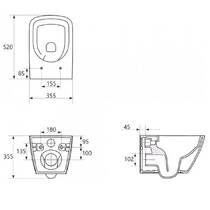 Унитаз подвесной Cersanit City Pro Vortex S701-884 CET C200 с тонким дюропластовым сиденьем, белый, фото №3