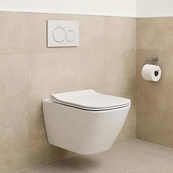 Унітаз підвісний Cersanit City Pro Vortex S701-884 СЕТ C200 з тонким дюропластовим сидінням, білий, фото 1