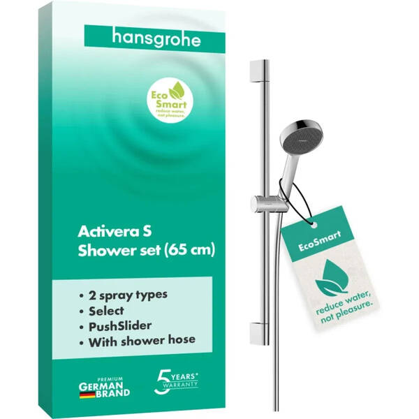 Душовий набір Hansgrohe Activera Select S 2jet EcoSmart 28044000 зі стійкою 65 см, хром, фото 3