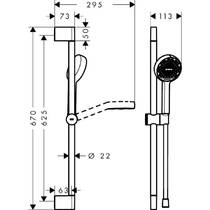 Душевой набор Hansgrohe Activera Select S 2jet EcoSmart 28044000 со стойкой 65 см, хром, фото №3
