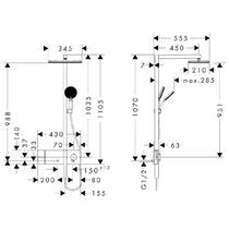 Душевая система Hansgrohe Raindance Alive Q 210/340 1jet с ShowerSelect Comfort 24580340 черный матовый хром, фото №3