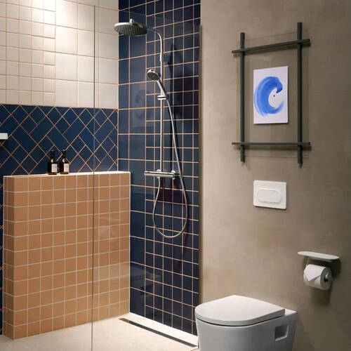 Душова система Hansgrohe Activera S 240 1jet EcoSmart 28078670 з термостатом Ecostat Fine Varia, чорний матовий, фото 4