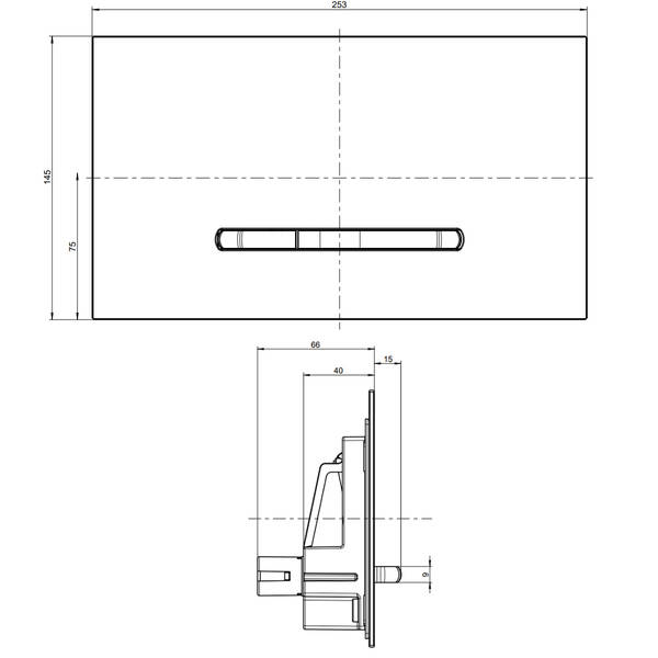 Клавіша змиву Villeroy & Boch ViConnect M300 922160RB чорне скло/хром, фото 4