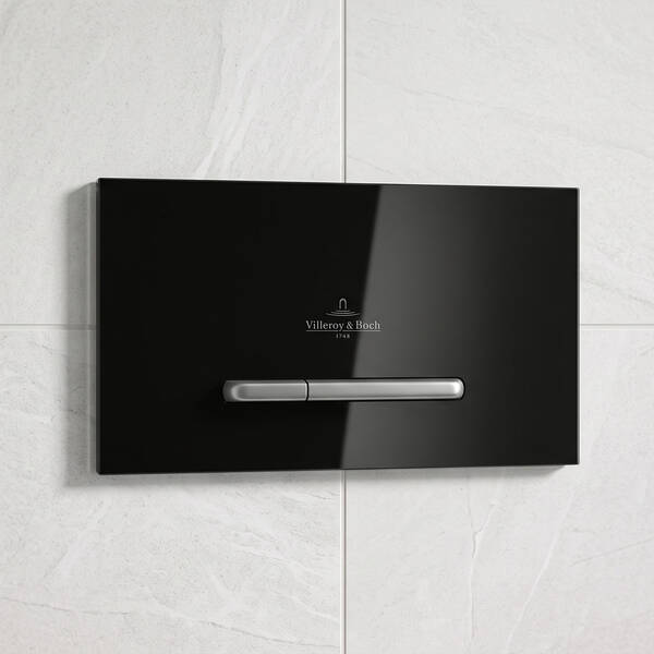 Клавіша змиву Villeroy & Boch ViConnect M300 922160RB чорне скло/хром