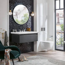 Клавиша смыва Villeroy & Boch ViConnect M300 922160RB черное стекло/хром, фото №6