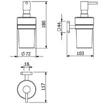 Дозатор для жидкого мыла Kludi Vela S 2597605 с держателем, хром, фото №2
