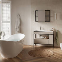 Шкафчик с ящиком Cersanit Zen 80 FZZW1012381564/S1001-003 для установки на металлическую консоль, кашемир, фото №6