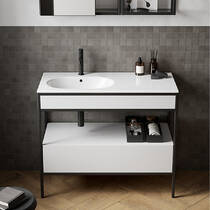 Шкафчик с ящиком Cersanit Zen 80 FZZW1012381564/S1001-003 для установки на металлическую консоль, кашемир, фото №3