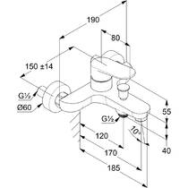 Смеситель для ванны Kludi X1 326910575 хром, фото №3