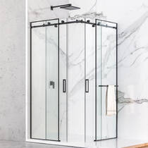 Душова кабіна Liberta Dortmund 139х89 см профіль чорний мат, скло прозоре, із захисним покриттям, без піддону, фото №1