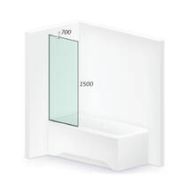 Шторка для ванни Liberta Leverk 150х70 см профіль чорний мат, скло прозоре, ліва/права, фото №2