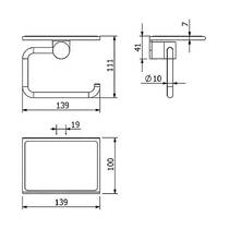 Держатель для туалетной бумаги Kludi Vela R 58971N2 с полкой, цвет brushed Gunmetal, фото №3