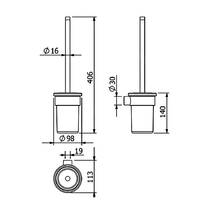 Щітка для унітаза Kludi Vela R 58974N2 з тримачем, колір brushed Gunmetal, фото №3