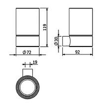 Склянка Kludi Vela R 58975N2 з тримачем, колір Brushed Gunmetal, фото №3