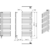 Рушникосушарка електрична Instal Projekt Popstar POPSE-50/120 500х1295 мм сірий з теном зліва 600 Вт, фото №3