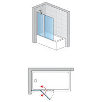 Шторка для ванны Ronal Solino SOEB130905007 150х90 см профиль хром, стекло прозрачное, универсальное, фото №3