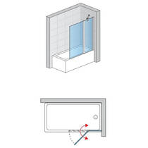 Шторка для ванны Ronal Solino SOEB130905007 150х90 см профиль хром, стекло прозрачное, универсальное, фото №4
