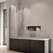 Шторка для ванны Ronal Solino SOEB130905007 150х90 см профиль хром, стекло прозрачное, универсальное, фото №5